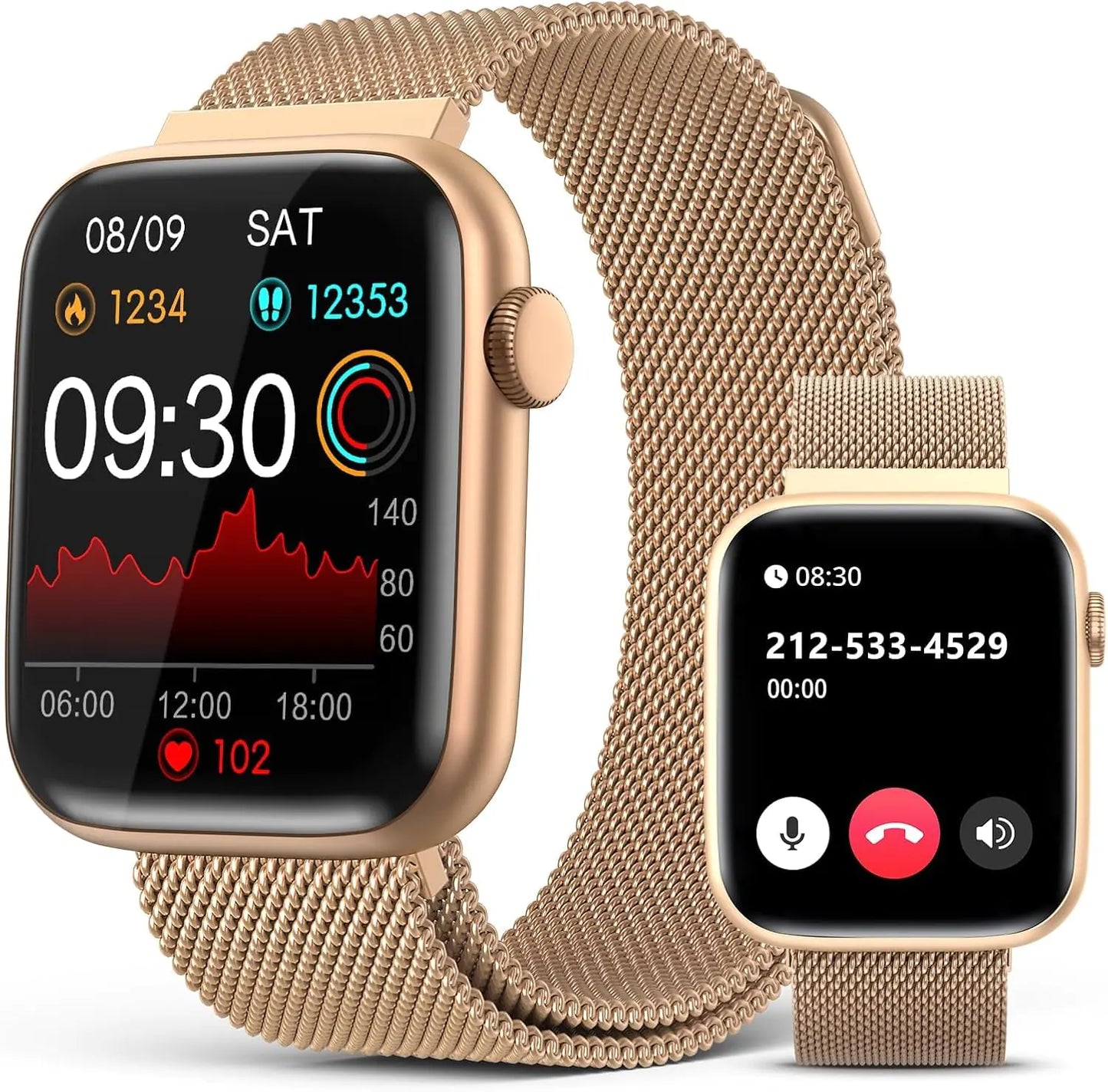 EarlySincere Smart Watches for Women (Answer/Make Calls) 1.9" HD Full Touch Screen Fitness Tracker with Heart Rate Blood Oxygen Sleep Monitor IP67 Waterproof Smartwatch for Android iOS