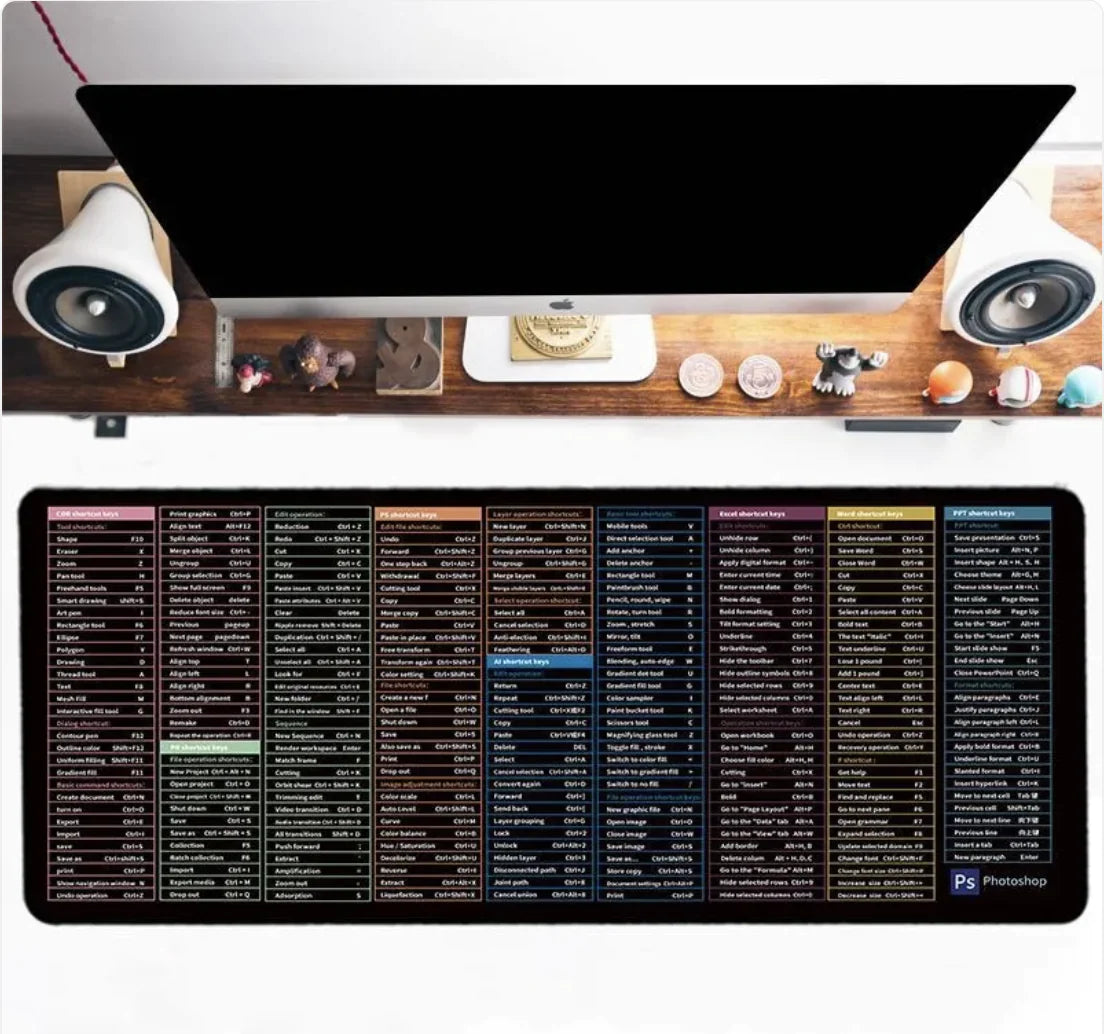 Shortcut Key Guide Mouse Pad