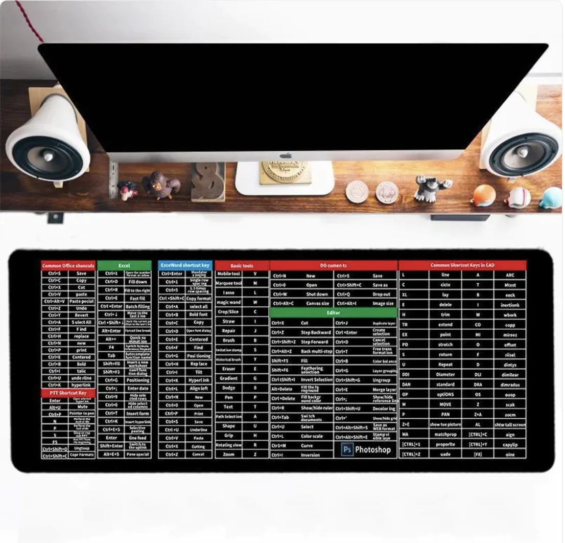 Tech Quick Key Guide Shortcut Key Guide Mouse Pad – Hy-Tech Heaven