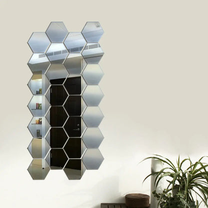 3D Hexagon Mirror Wall Sticker