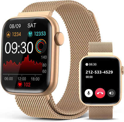 EarlySincere Smart Watches for Women (Answer/Make Calls) 1.9" HD Full Touch Screen Fitness Tracker with Heart Rate Blood Oxygen Sleep Monitor IP67 Waterproof Smartwatch for Android iOS