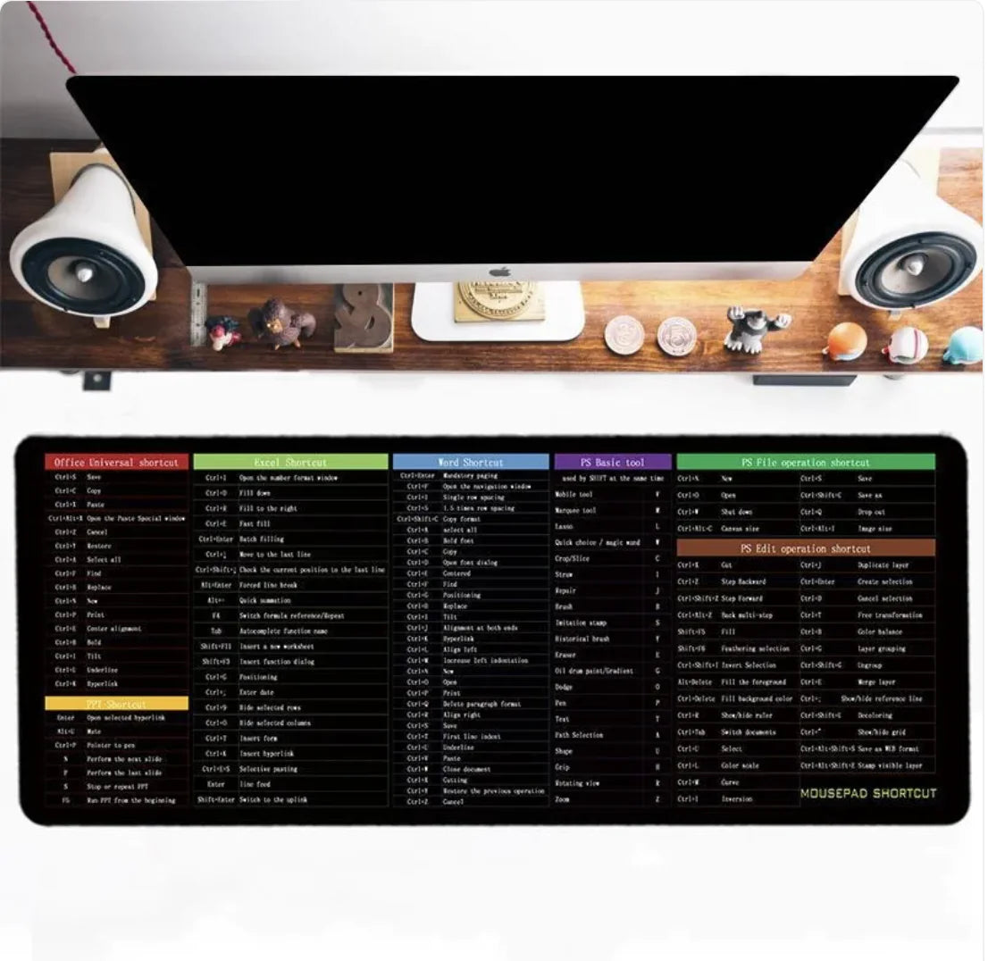 Shortcut Key Guide Mouse Pad