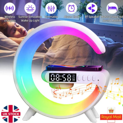 Smart G Lamp Bluetooth Speaker Wireless Charger RGB Alarm Clock