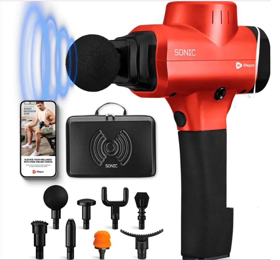 LifePro Massage Gun Muscle Massager Gun Massage Gun Deep Tissue Message Gun Muscle Massage Gun Back Massager Gun Percussion Massage Gun for Athletes Includes 8 Massage Heads 5 Speed
