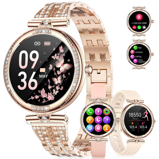 LIGE Smart Watches for Women Make/Answer CallFitness Watch with 1.19" AMOLED Display Heart Rate/Sleep Monitor110+ Sports Modes IP68 Waterproof Activity Trackers Women Smart Watch for Android iOS