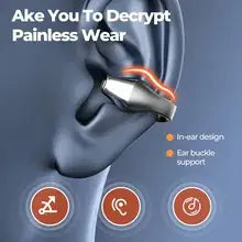 TWS Bluetooth 5.2 Wireless HiFi Stereo Earhook Headphones