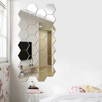 3D Hexagon Mirror Wall Sticker