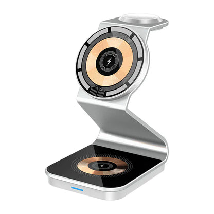 3-in-1 Wireless Charger with Magnetic Transparent Stand