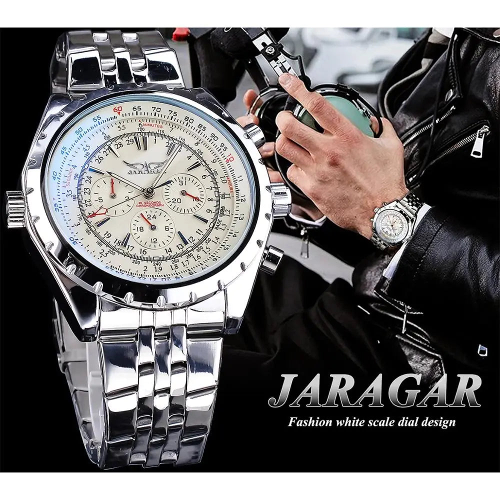 Jaragar Men's Automatic Mechanical Watch with Calendar