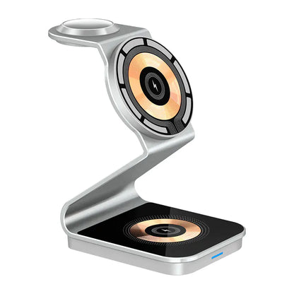 3-in-1 Wireless Charger with Magnetic Transparent Stand